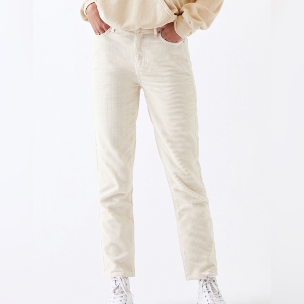 Pacsun Cream Corduroy Mom Jeans Size 24